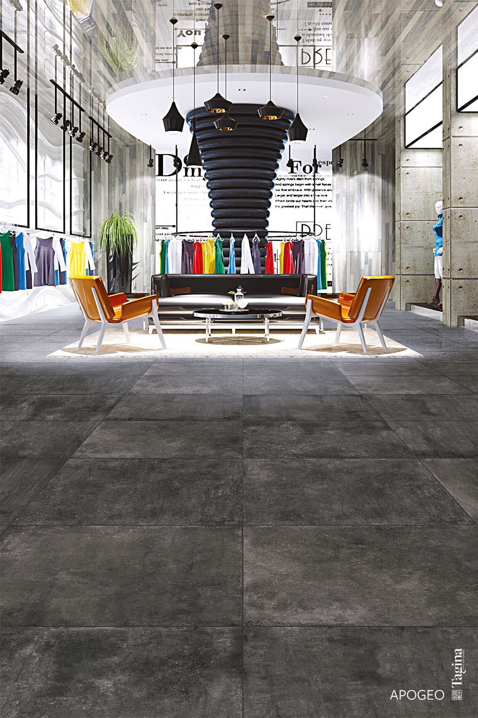 CERAM  APOGEO BLACK 45x90x1 CM